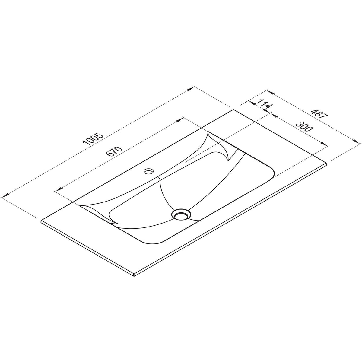 Nobilia ELLECI ELLECI- Moebelwaschtisch VIVO 100--amp-nbsp-Duratek-- ohne Ueberlauf  Schwarz matt 87777 87777