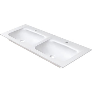 Nobilia ELLECI ELLECI- Moebelwaschtisch VIVO 122-amp-nbsp-mit 2 Becken- Duratek-- ohne Ueberlauf  Weiss 87782 87782