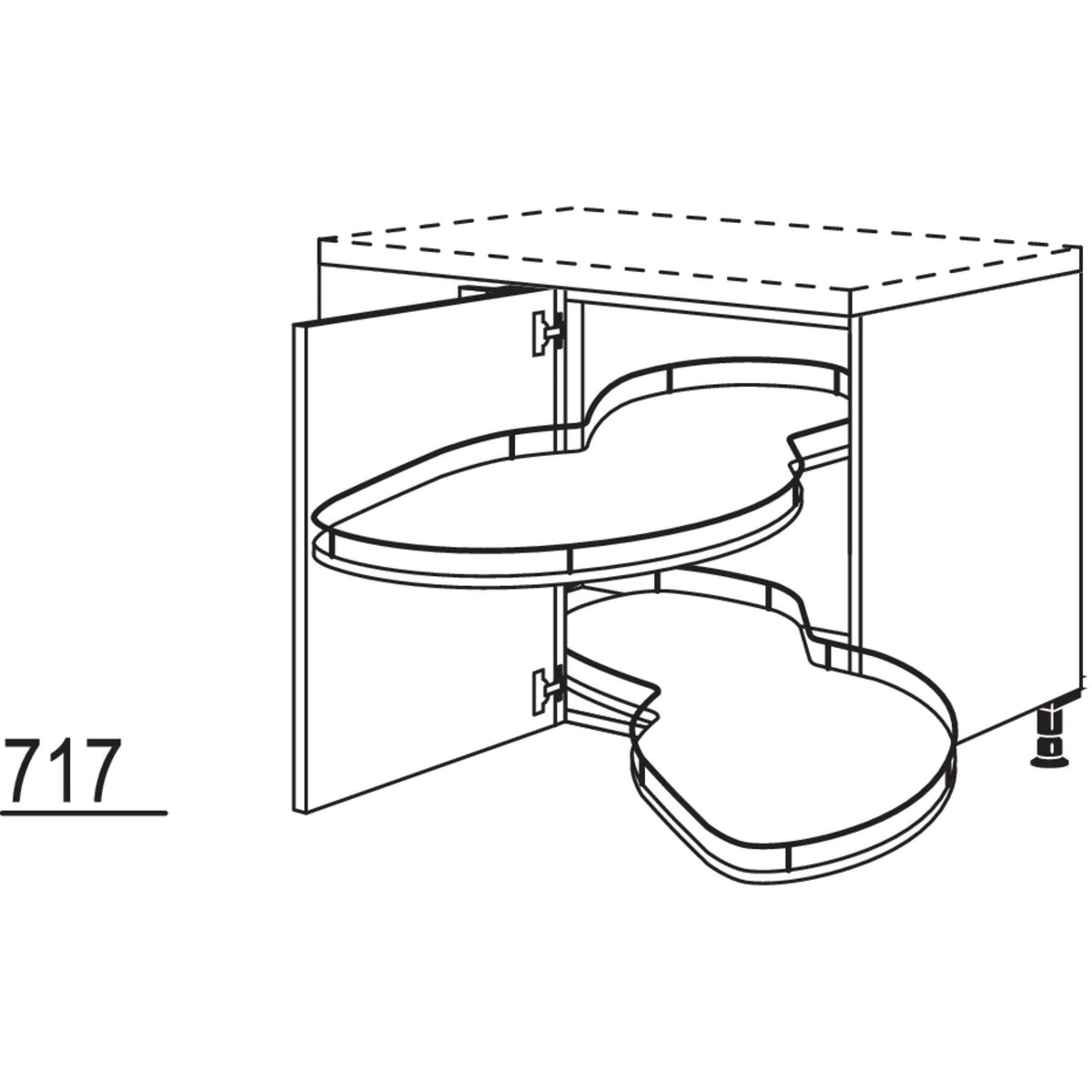 Nobilia Eckschrank mit Schwenkauszug UEDSA90-45 23190