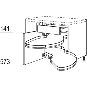Nobilia Eckschrank mit Schwenkauszug UESA90-45 25190