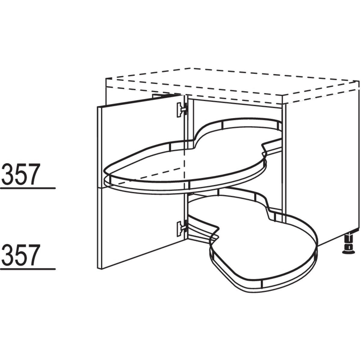 Nobilia Eckschrank mit Schwenkauszug UEVA90-45 33190