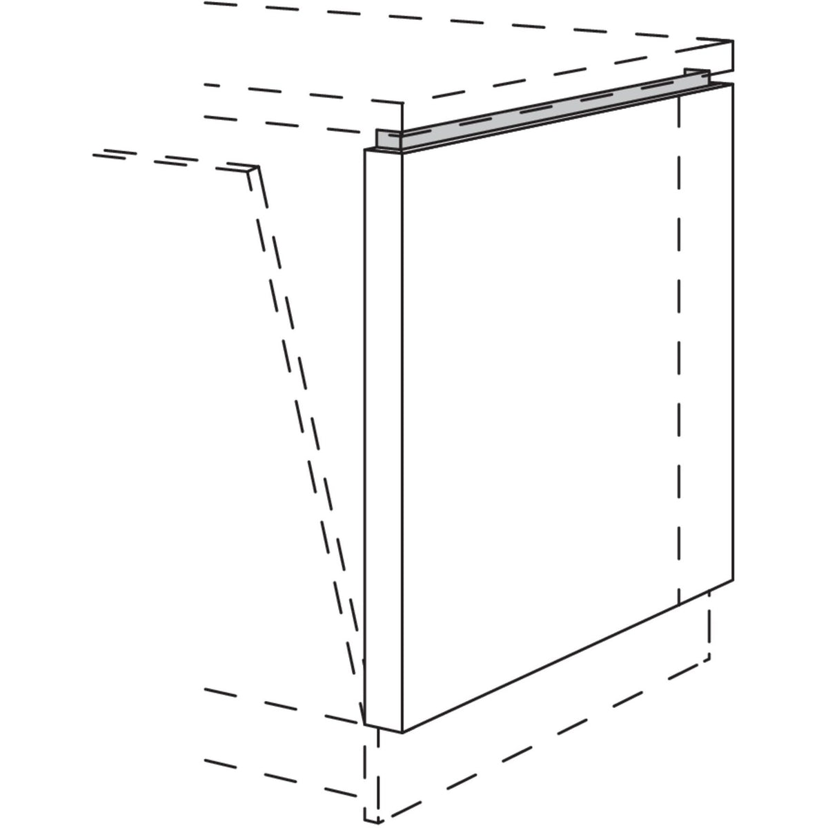 Nobilia Frontwange fuer Raumplanungen mit vollintegriertem Geschirrspueler am Zeilenende NUWFRG50-106 55956
