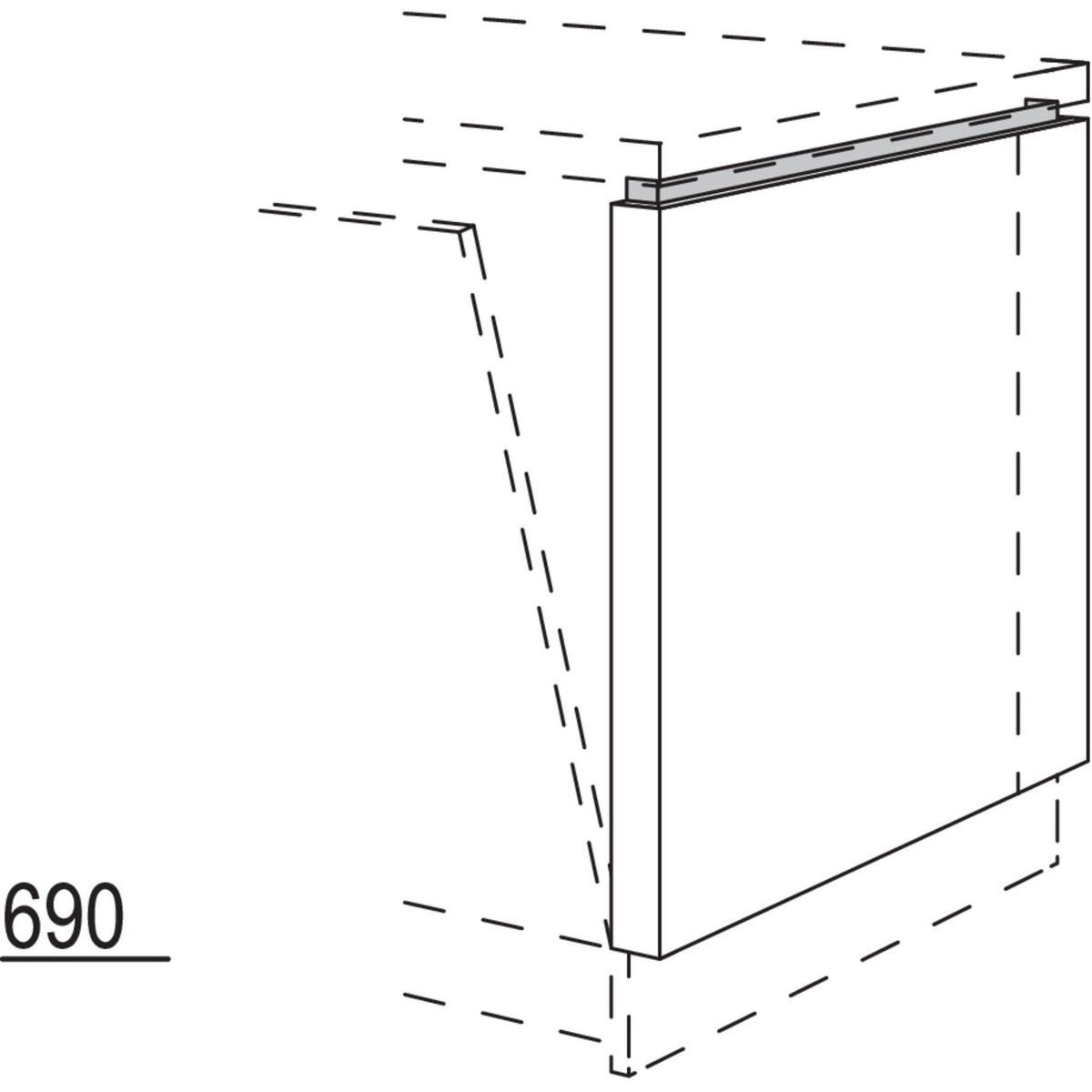 Nobilia Frontwange fuer Raumplanungen mit vollintegriertem NUWFRG50-81 55983