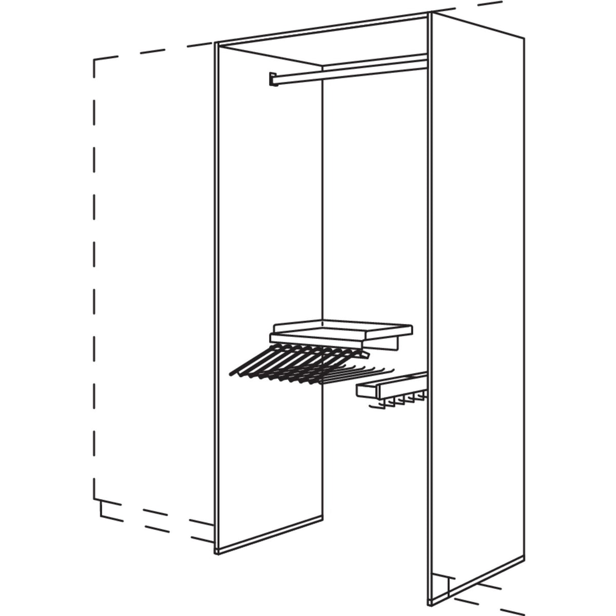 Nobilia Garderoben-Anbauelement HWGASHK100-3 45101