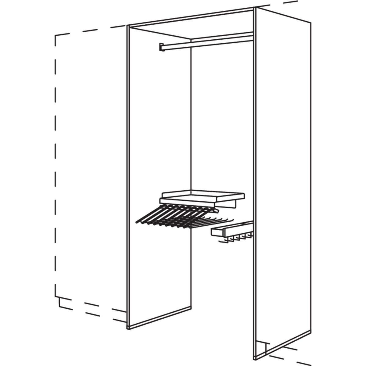 Nobilia Garderoben-Anbauelement HWGASHK100-3 45101