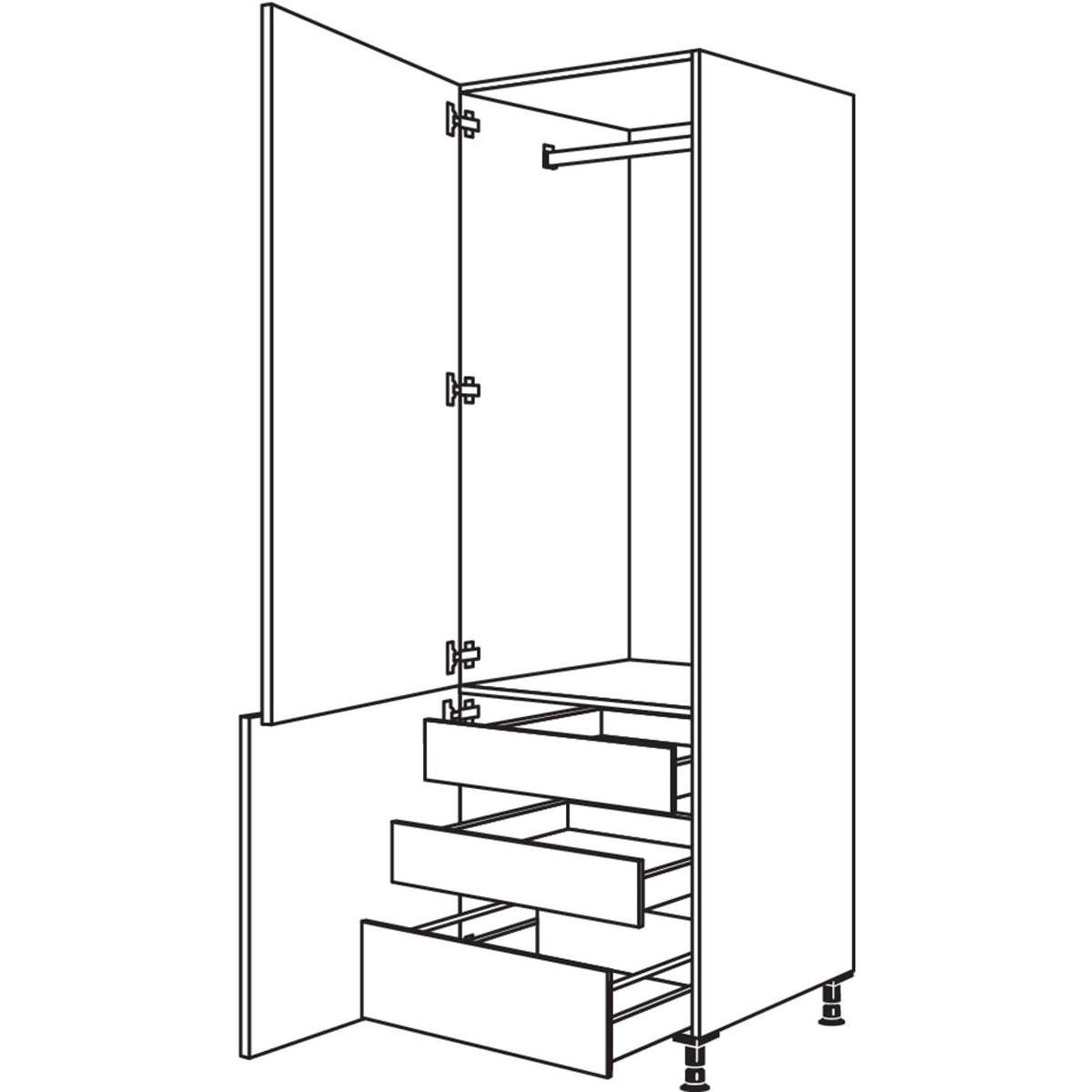 nobilia Garderobenschrank HDWGIA60-3 43083