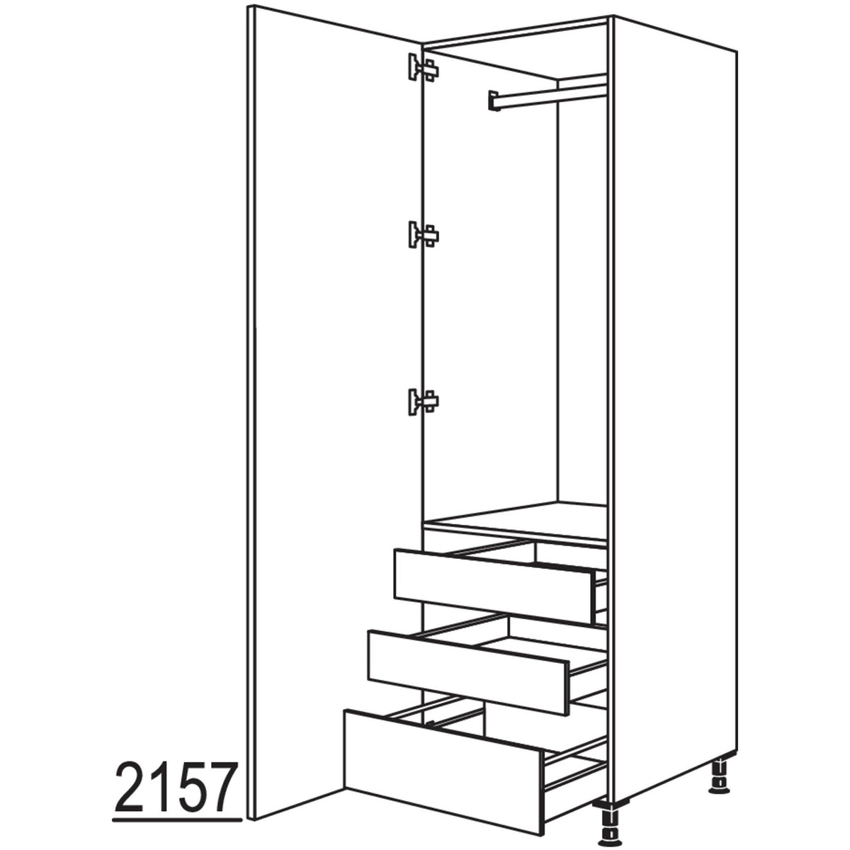 nobilia Garderobenschrank HWGIAF40-3 43089