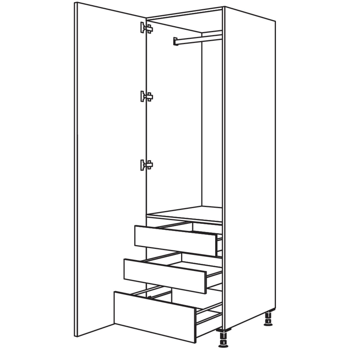 nobilia Garderobenschrank HWGIAF60-3 43090