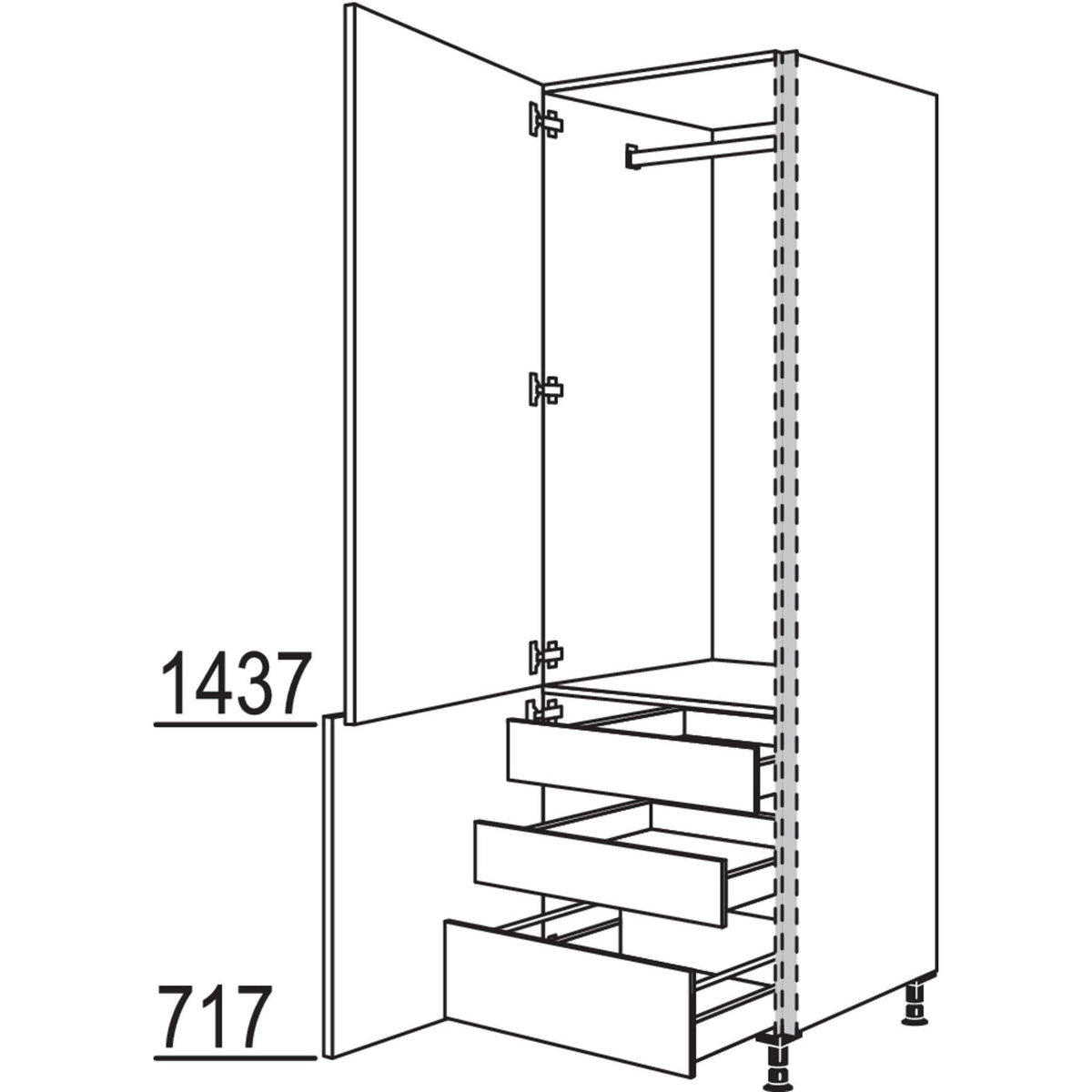 nobilia Garderobenschrank NHSWGIA40-3 53143