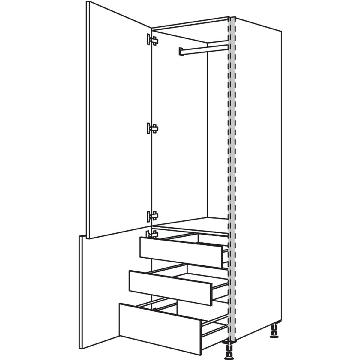nobilia Garderobenschrank NHSWGIA60-3 53187