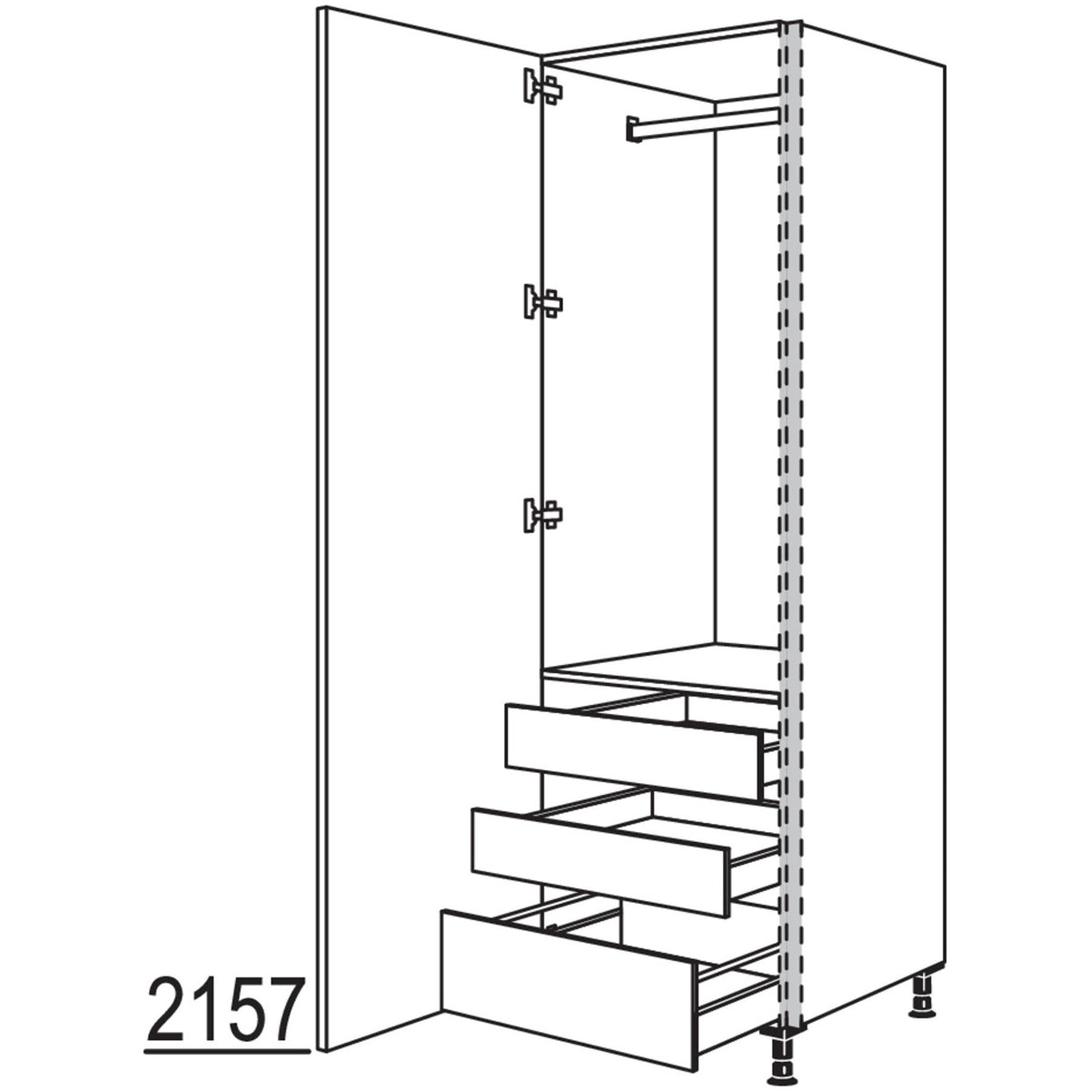 nobilia Garderobenschrank NHSWGIAF60-3 53141