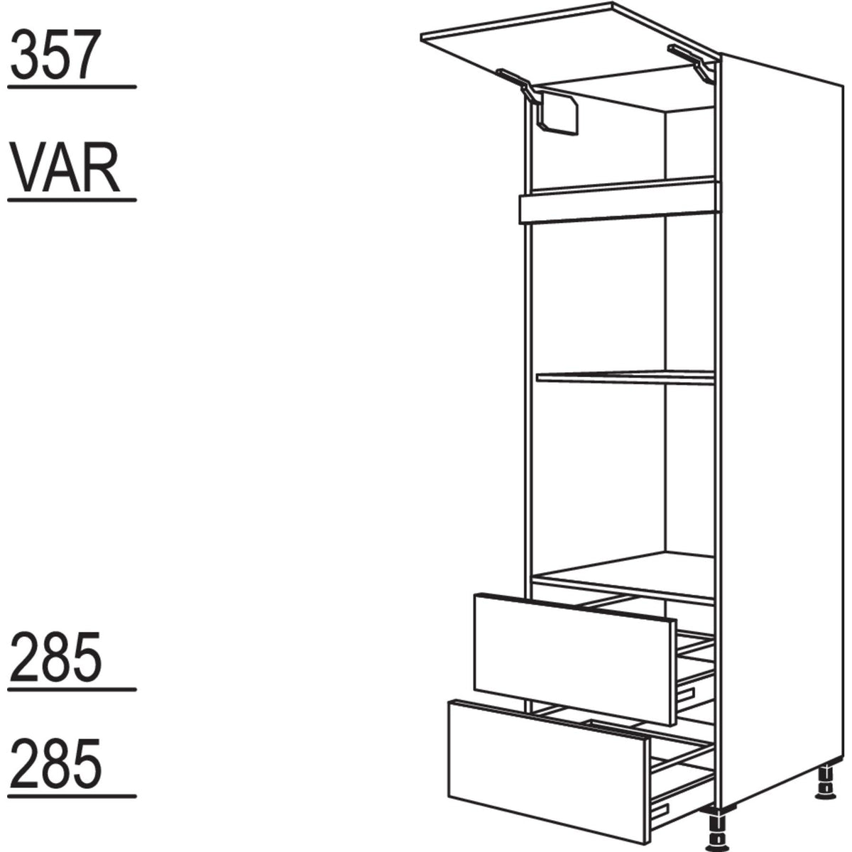 Nobilia Geraete-Umbau Backofen und Dampfgarer - Kompaktgeraet GDKO2A-2 35509