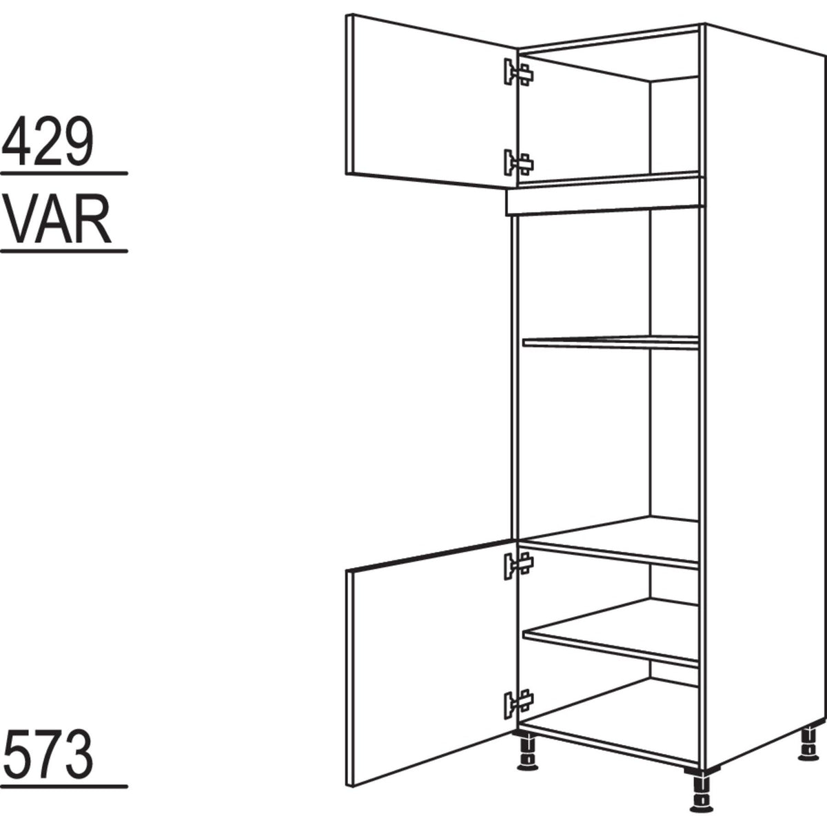 Nobilia Geraete-Umbau Backofen und Mikrowelle GMO-2 35537