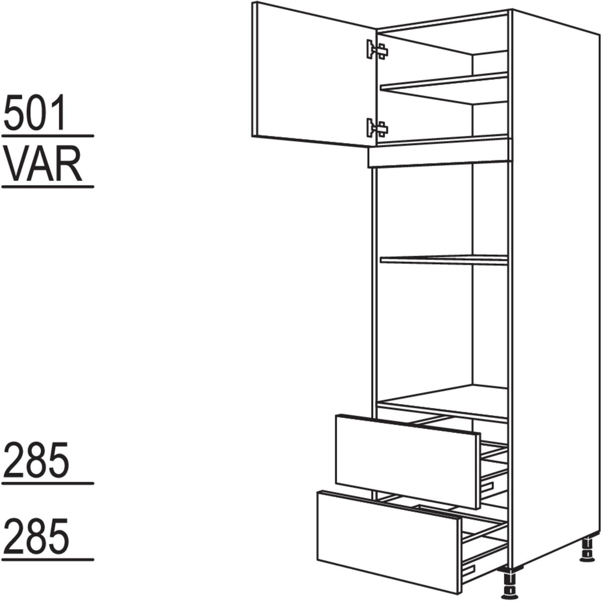 Nobilia Geraete-Umbau Backofen und Mikrowelle GMO2A-3 43503