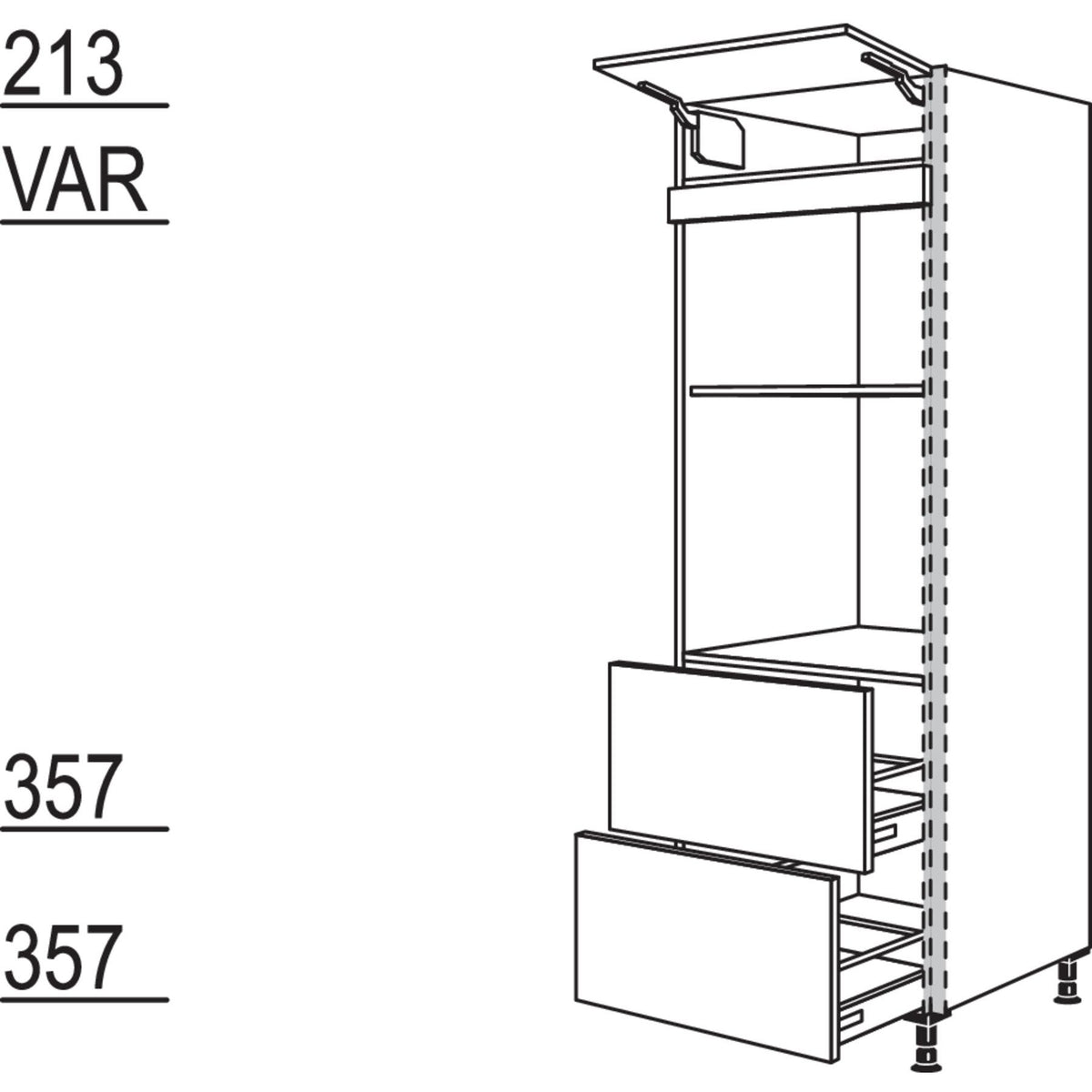 Nobilia Geraete-Umbau Backofen und Mikrowelle NGSMO2A-1 23591