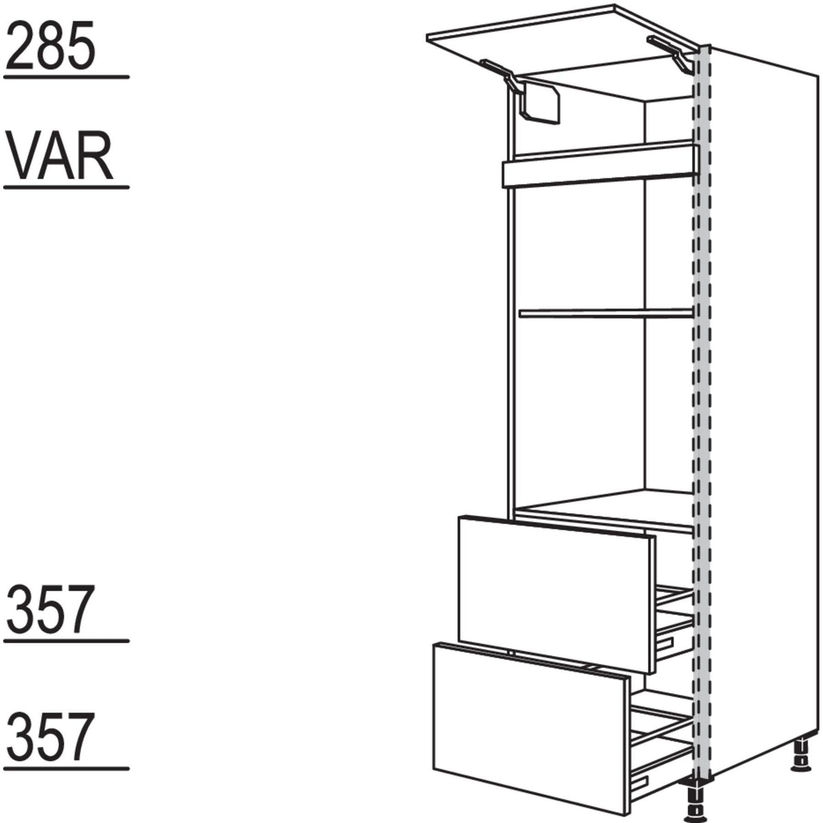 Nobilia Geraete-Umbau Backofen und Mikrowelle NGSMO2A-2 36591