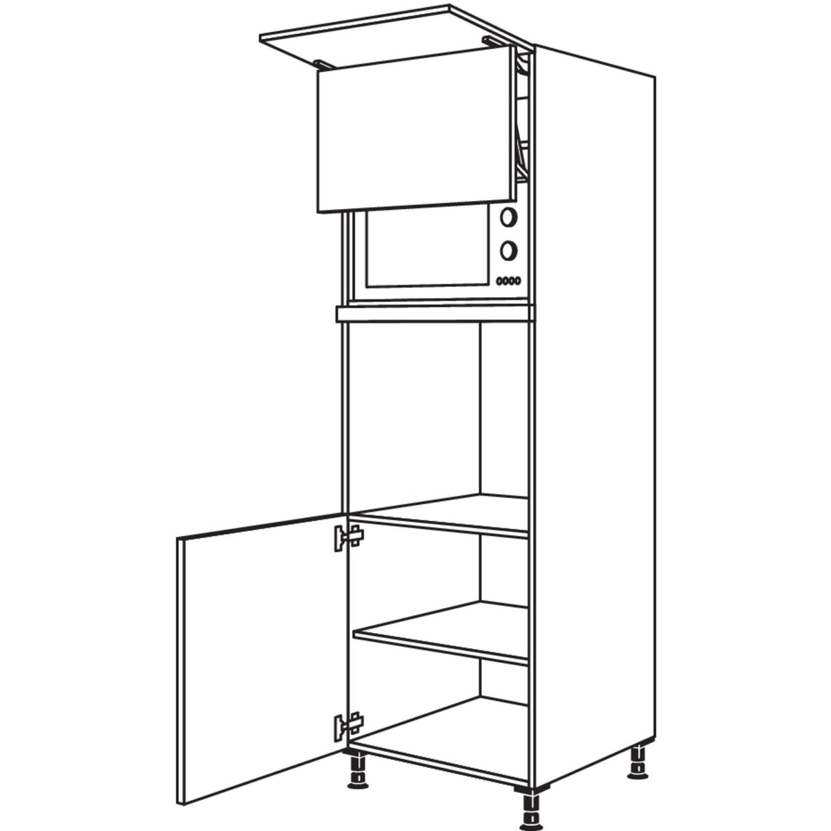 Nobilia Geraete-Umbau Backofen und Mikrowelle mit Lifttuer GDLO-2 34534