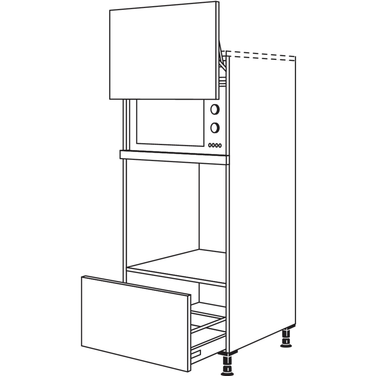 Nobilia Geraete-Umbau Backofen und Mikrowelle mit Lifttuer GLOA 23449