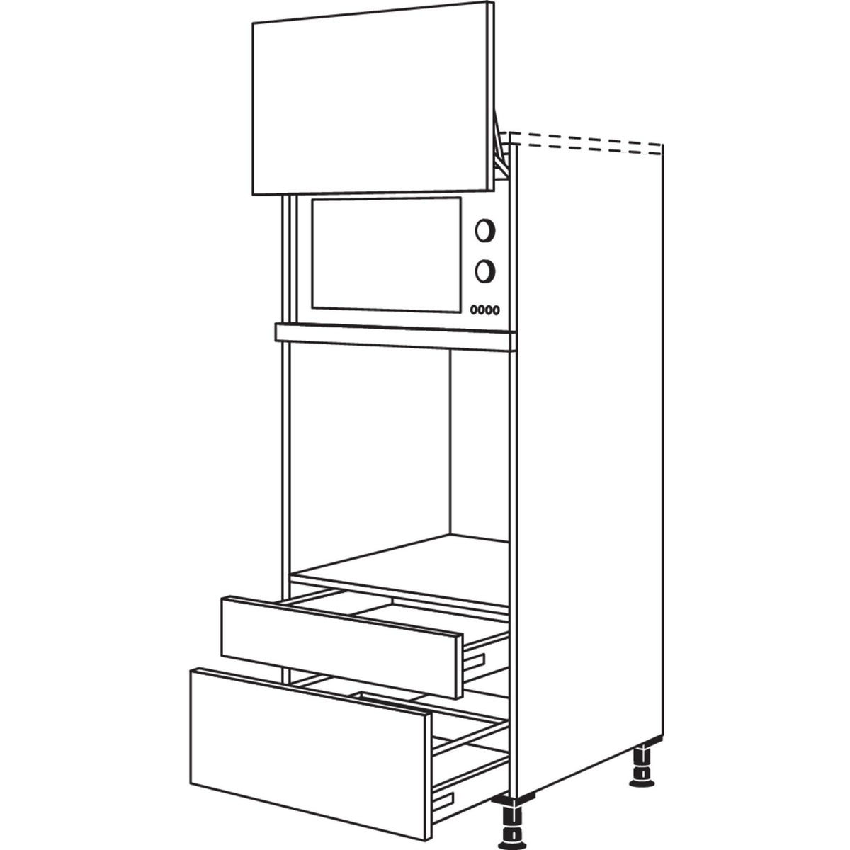 Nobilia Geraete-Umbau Backofen und Mikrowelle mit Lifttuer GLOSA 22766
