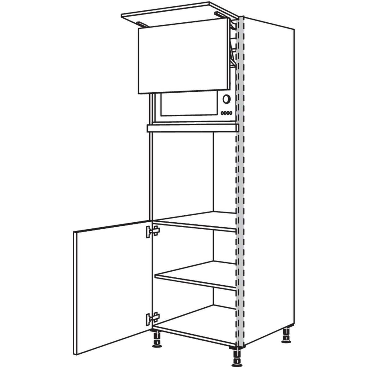 Nobilia Geraete-Umbau Backofen und Mikrowelle mit Lifttuer NGSLO-1 23595