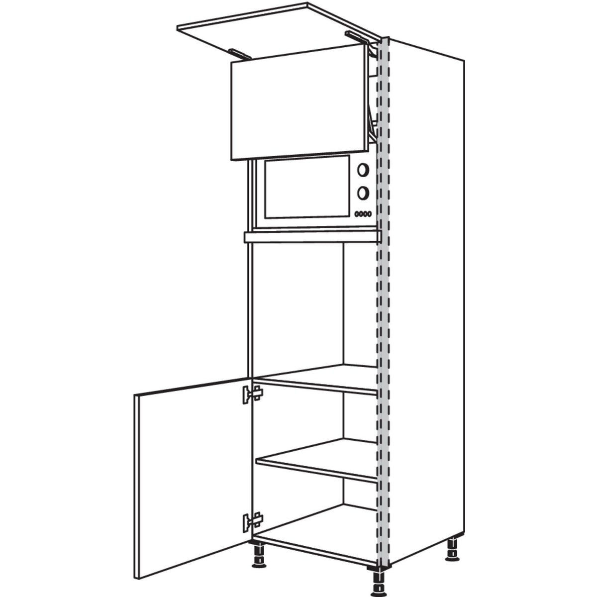 Nobilia Geraete-Umbau Backofen und Mikrowelle mit Lifttuer NGSLO-3 52595