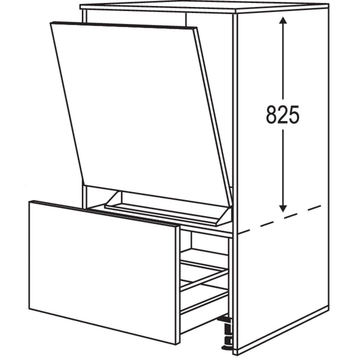 nobilia Geraete-Umbau Geschirrspueler in 450 - 600 mm Breite mit Wangen- 16 mm stark GMGSW1648 16542