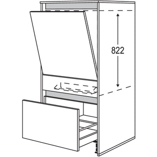 nobilia Geräte-Umbau Geschirrspüler in 600 mm Breite mit Wangen, 16 mm stark NGGSW1663-X 63,2 cm - Riva | 371