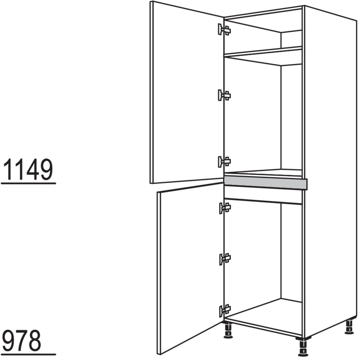 Nobilia Geraete-Umbau Kuehl- und Gefrierautomat NG88-88-3 47683