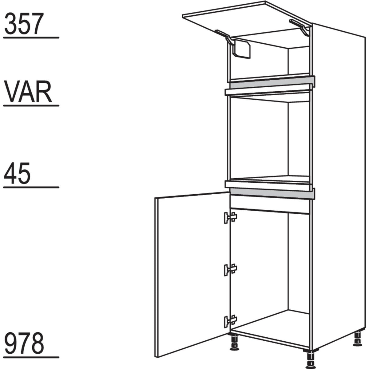 Nobilia Geraete-Umbau Kuehlautomat und Backofen NG88O-2 34682