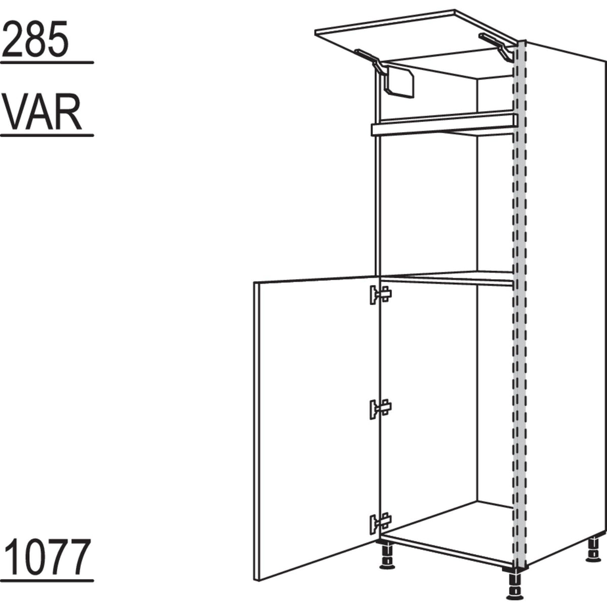 Nobilia Geraete-Umbau Kuehlautomat und Backofen NGS103O-1 22949