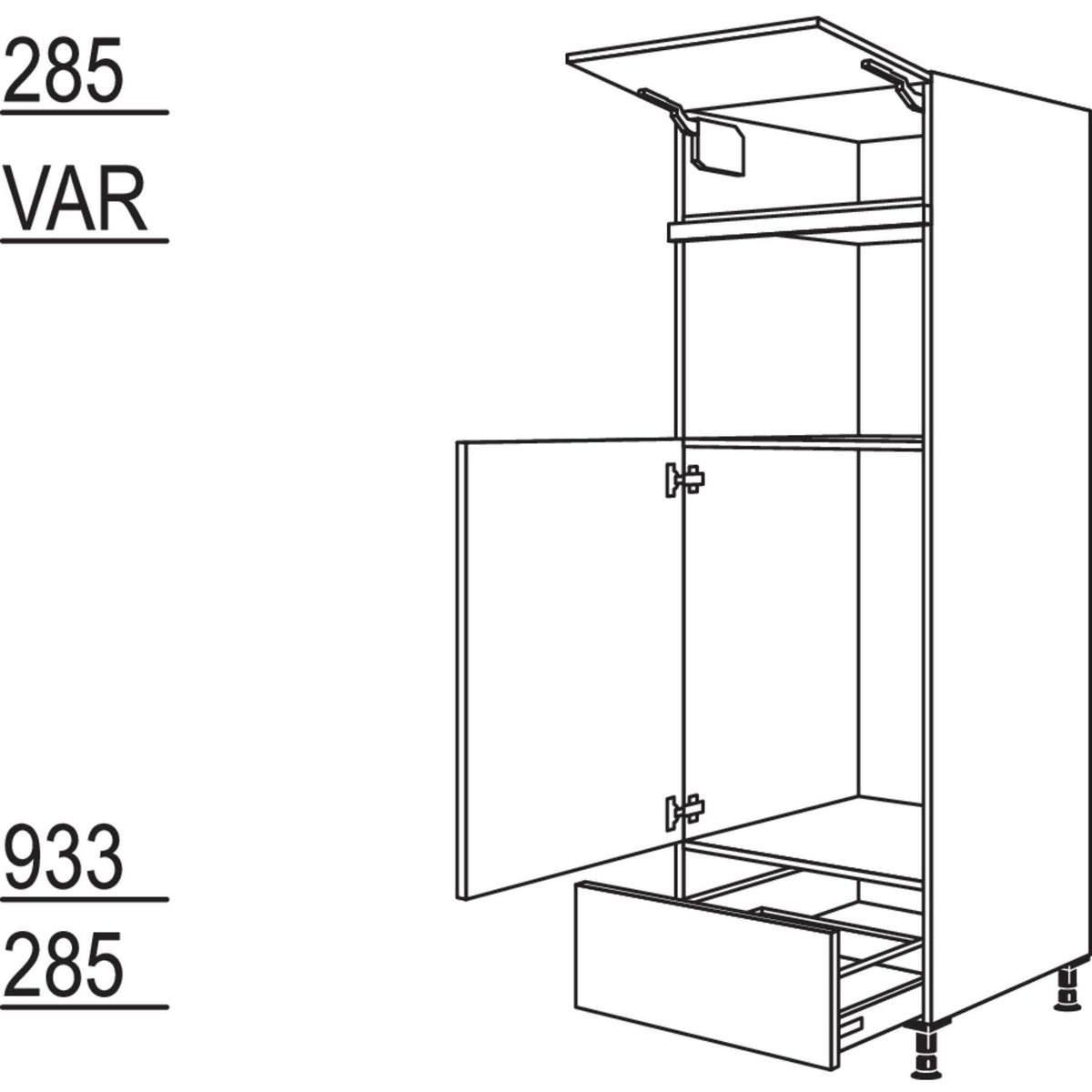 Nobilia Geraete-Umbau Kuehlautomat und Mikrowelle - Dampfgarer - Kompaktgeraet G88MDKA-1 24630