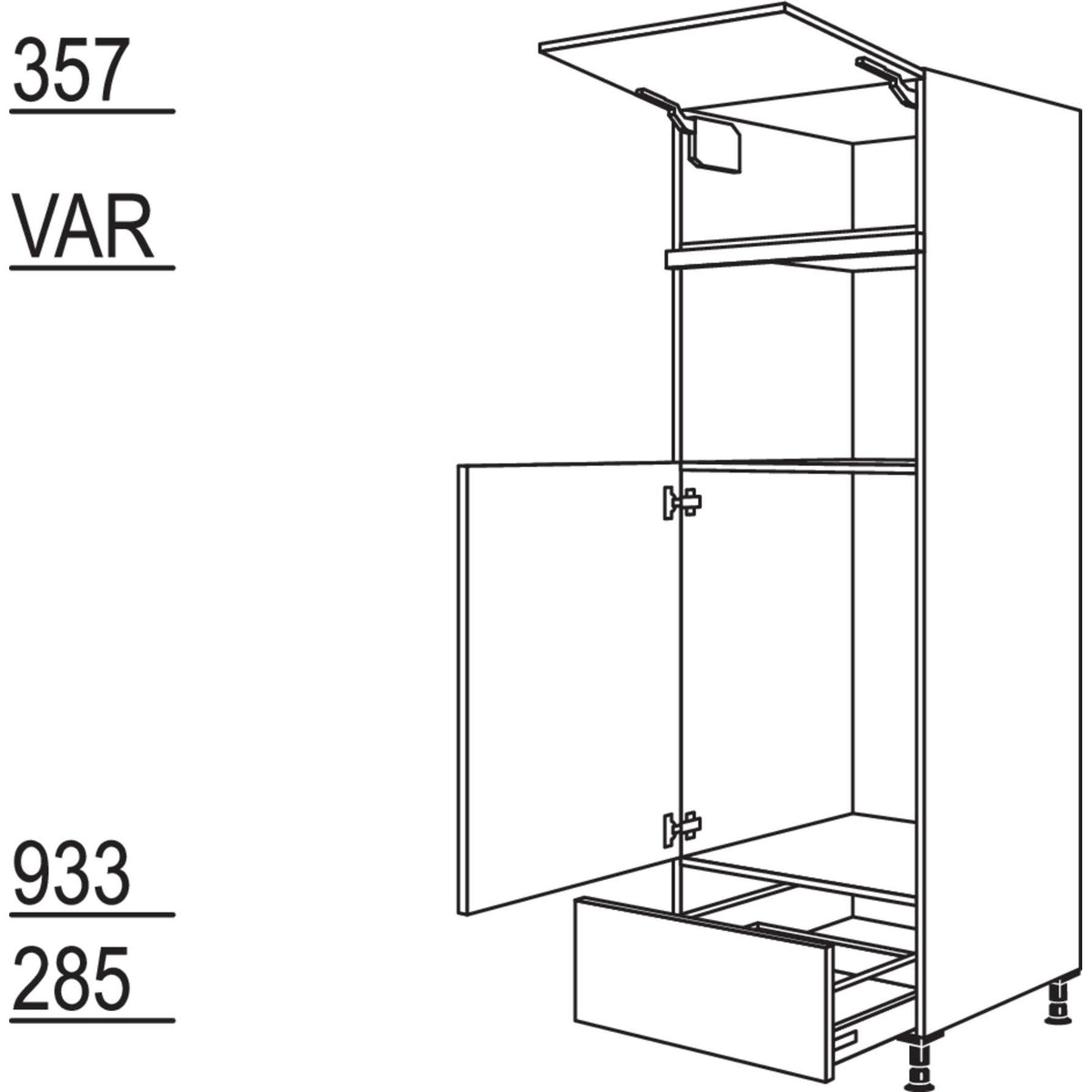 Nobilia Geraete-Umbau Kuehlautomat und Mikrowelle - Dampfgarer - Kompaktgeraet G88MDKA-2 37630