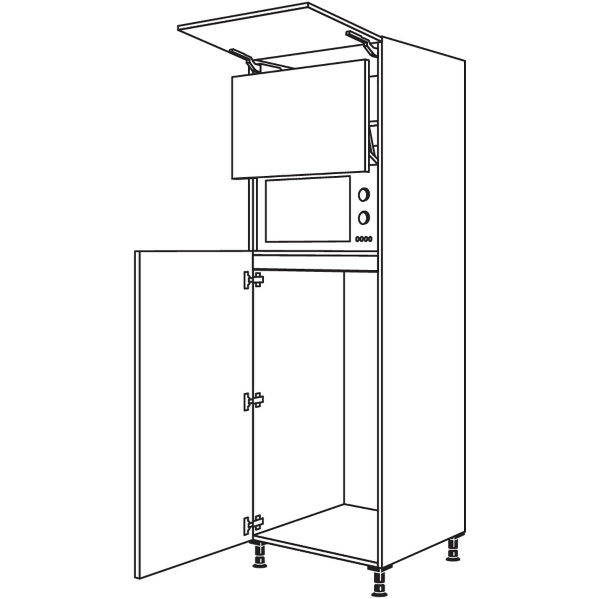 Nobilia Geraete-Umbau Kuehlautomat und Mikrowelle mit Lifttuer G123L-3 44662