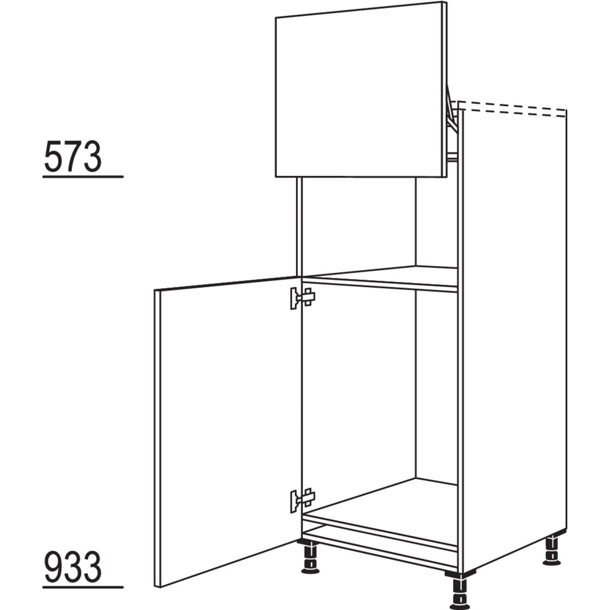 Nobilia Geraete-Umbau Kuehlautomat und Mikrowelle mit Lifttuer G88L 22779