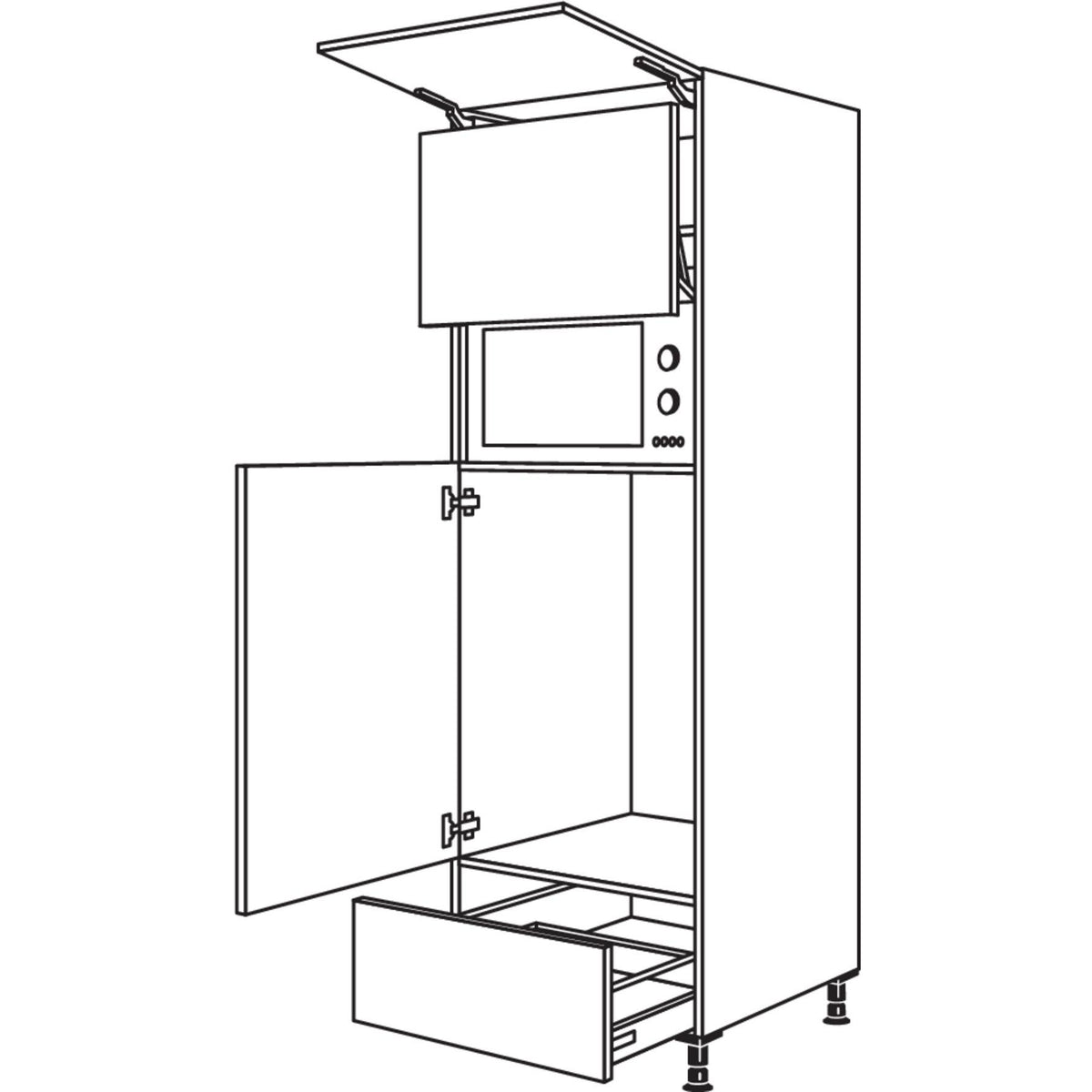Nobilia Geraete-Umbau Kuehlautomat und Mikrowelle mit Lifttuer G88LA-2 37636