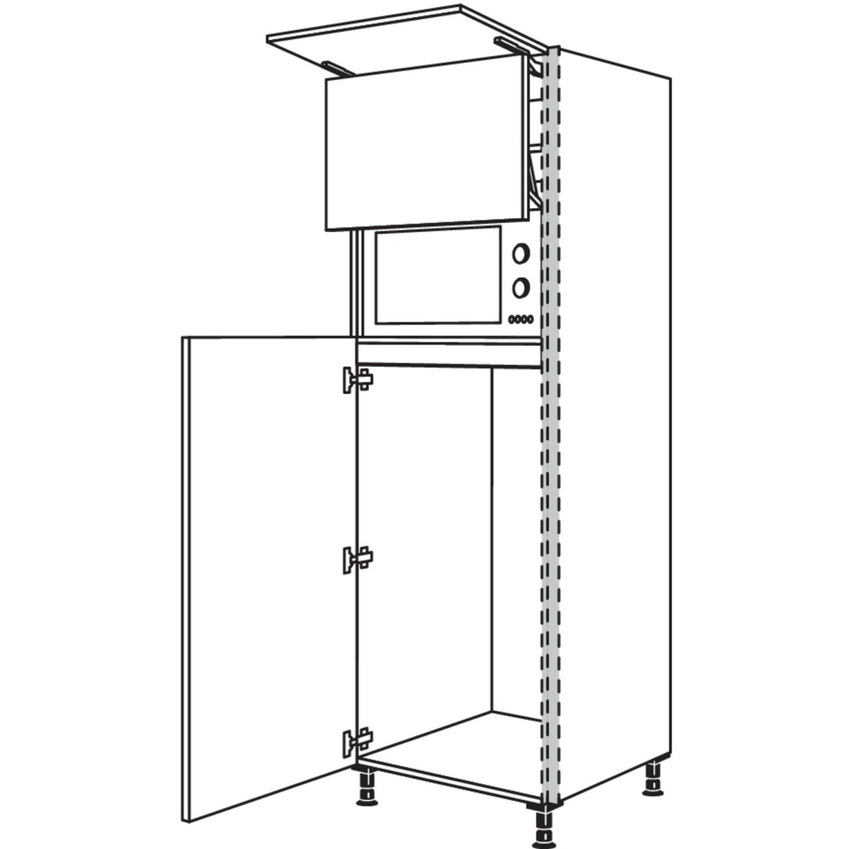 Nobilia Geraete-Umbau Kuehlautomat und Mikrowelle mit Lifttuer NGS123L-2 31955