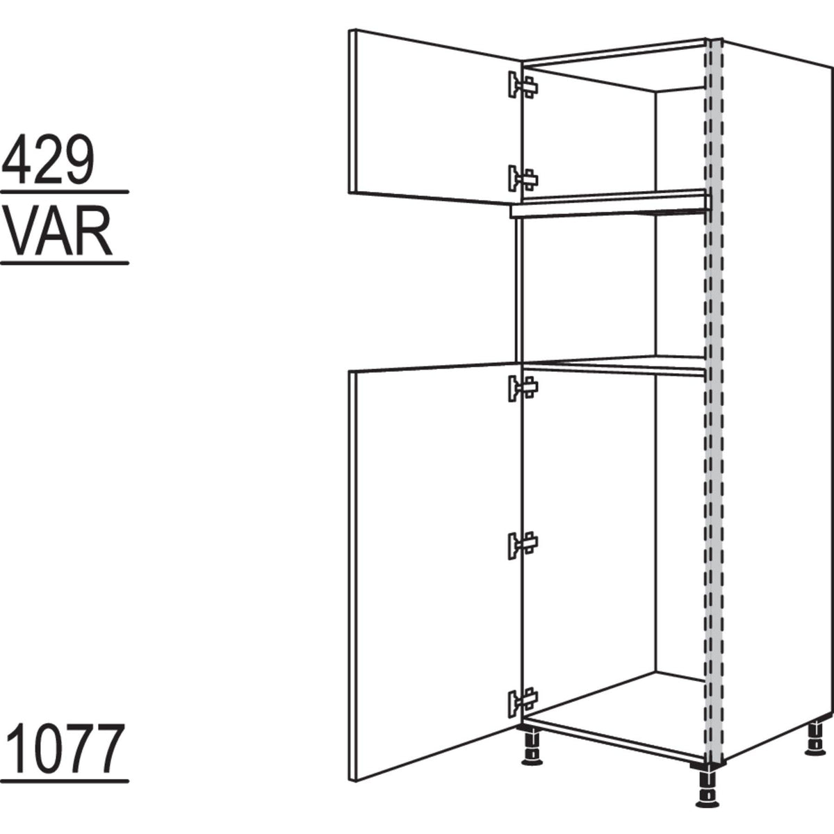 Nobilia Geraete-Umbau fuer Kuehlautomat und Dampfgarer - Kompaktgeraet NGS103DK-1 22948