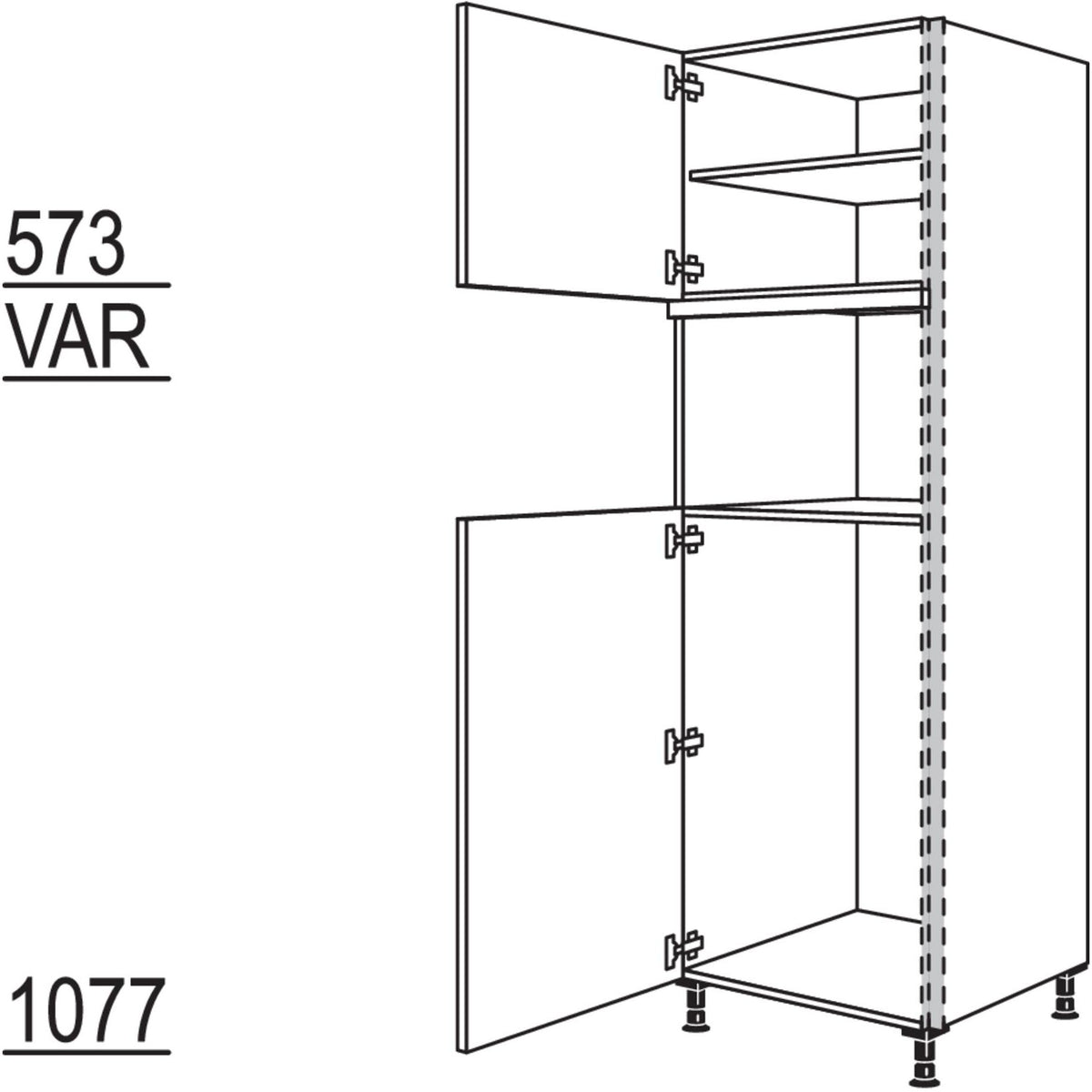 Nobilia Geraete-Umbau fuer Kuehlautomat und Dampfgarer - Kompaktgeraet NGS103DK-3 53948