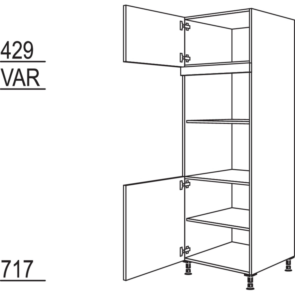 Nobilia Geraete-Umbau fuer Mikrowelle und Dampfgarer - Kompaktgeraet GDMDK-2 35513