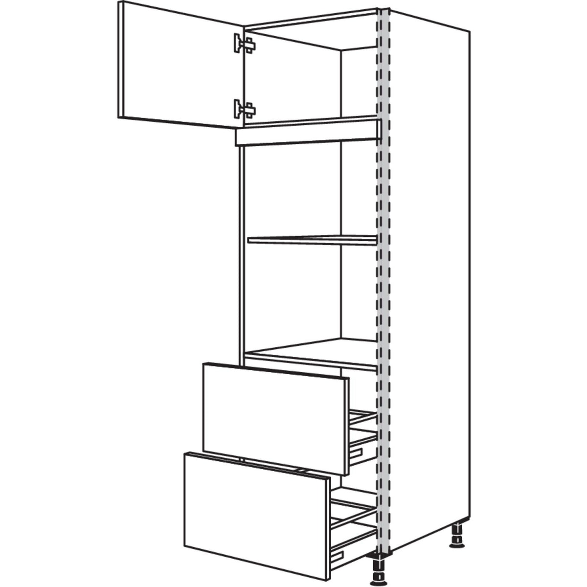 Nobilia Geraete-Umbau fuer Mikrowelle und Dampfgarer - Kompaktgeraet NGSMDK2A-2 36593