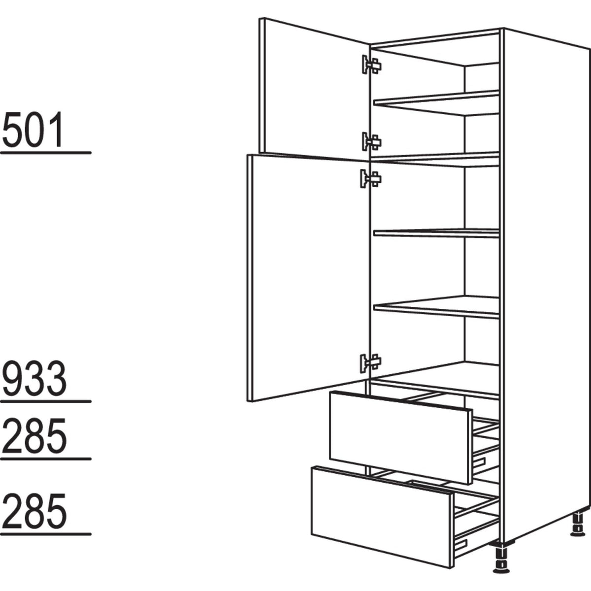 Nobilia Geschirr-- Vorratsschrank H2A30-1 24017