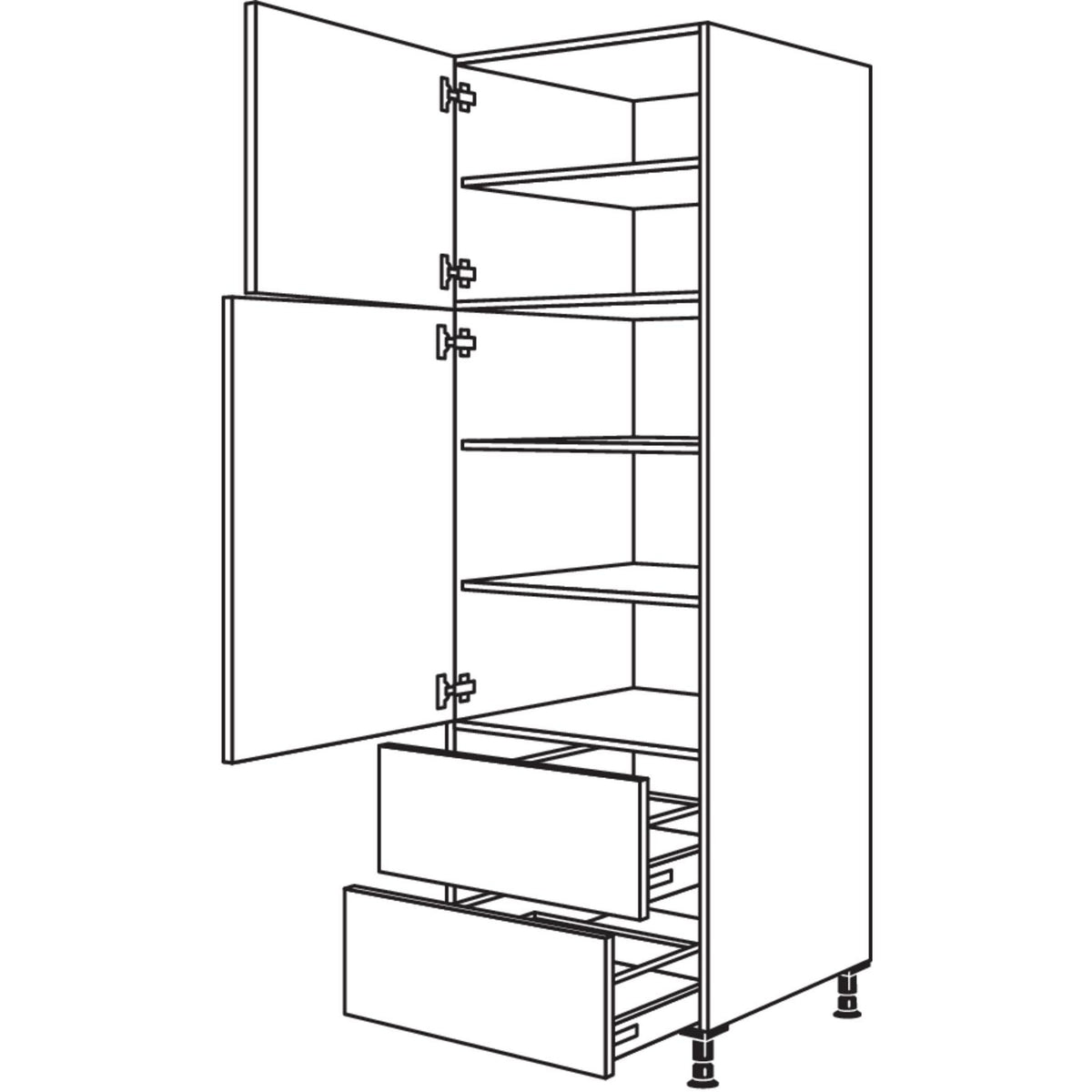 Nobilia Geschirr-- Vorratsschrank H2A40-2 35018