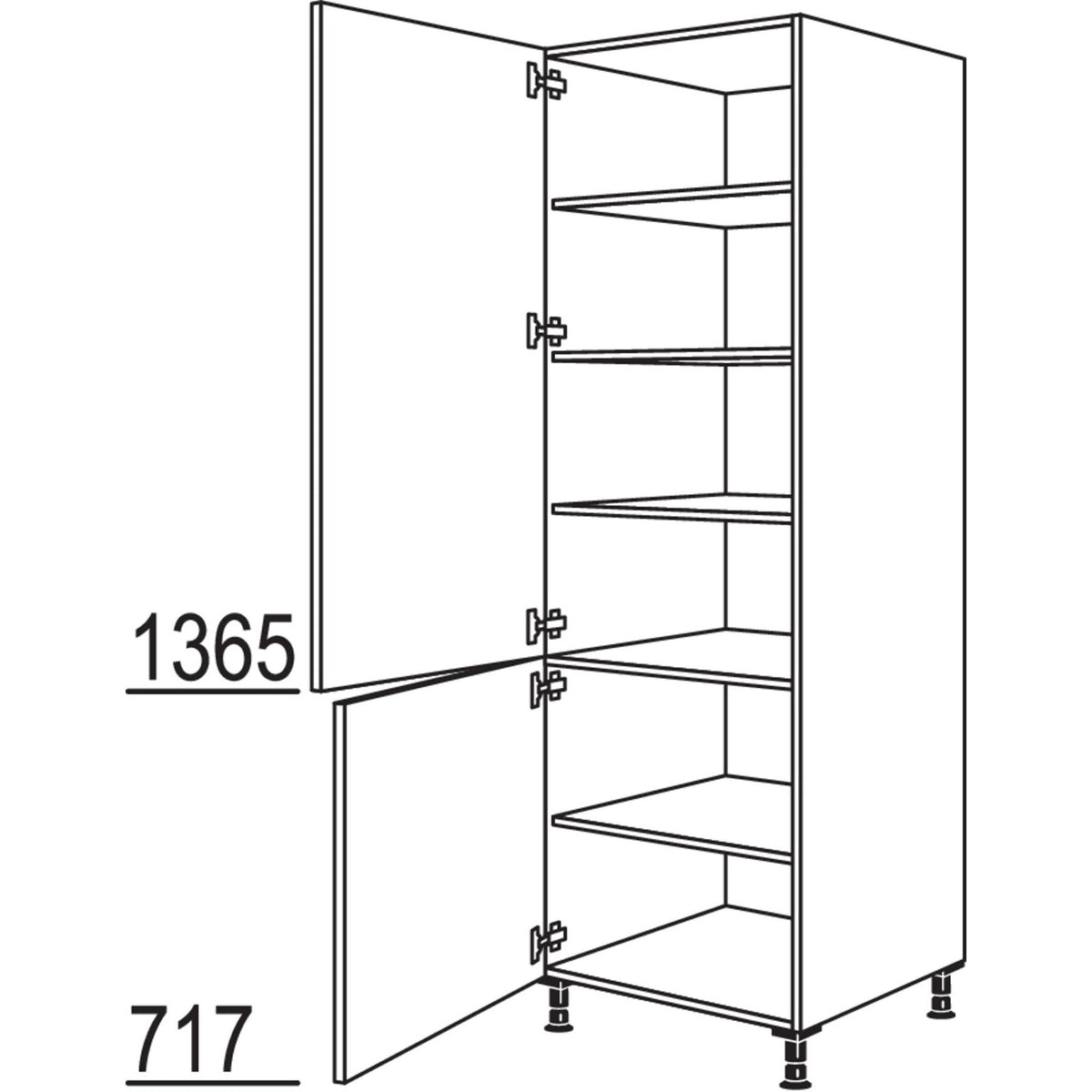 nobilia Geschirr-- Vorratsschrank HDV76-2 35034
