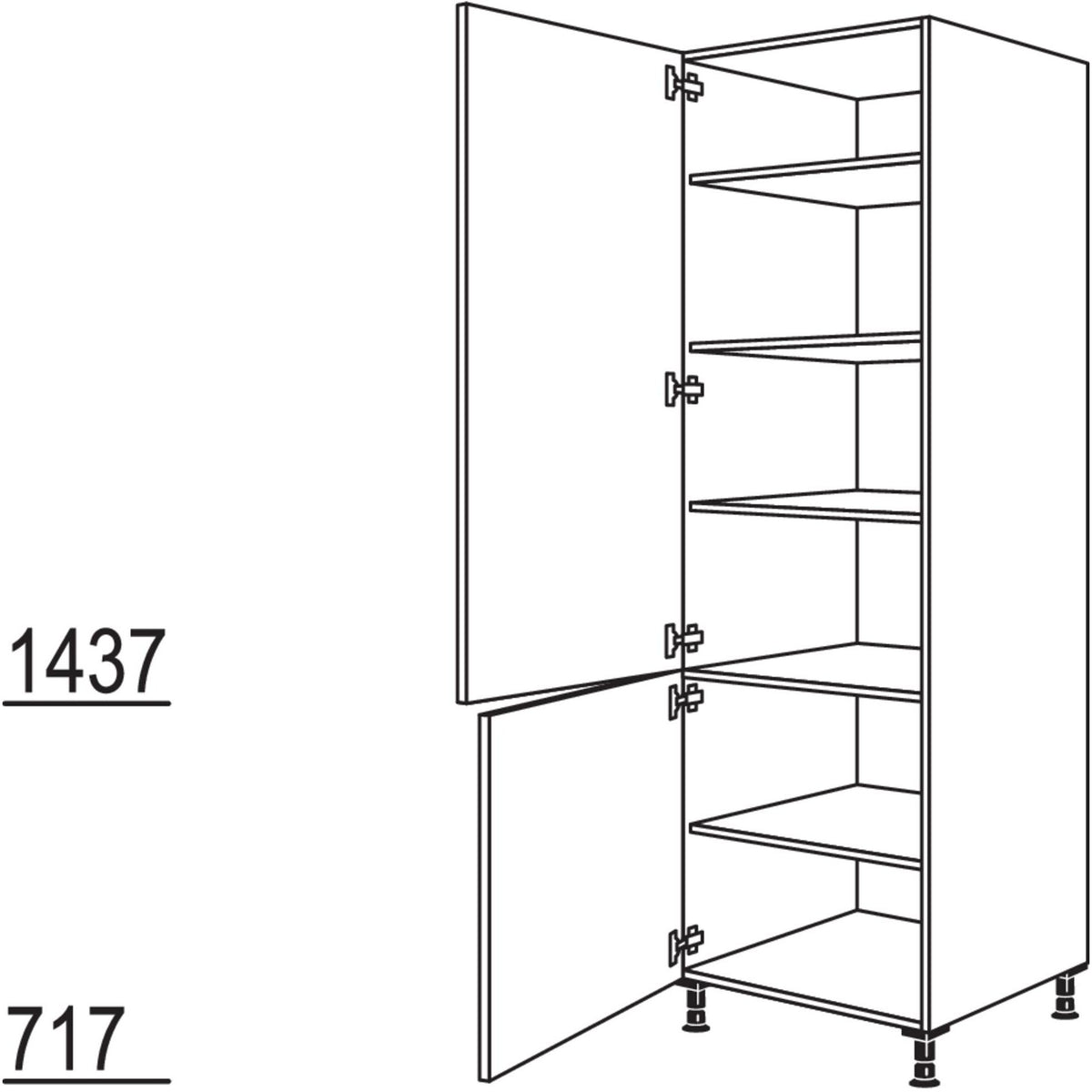 Nobilia Geschirr-- Vorratsschrank HDV60-3 43016