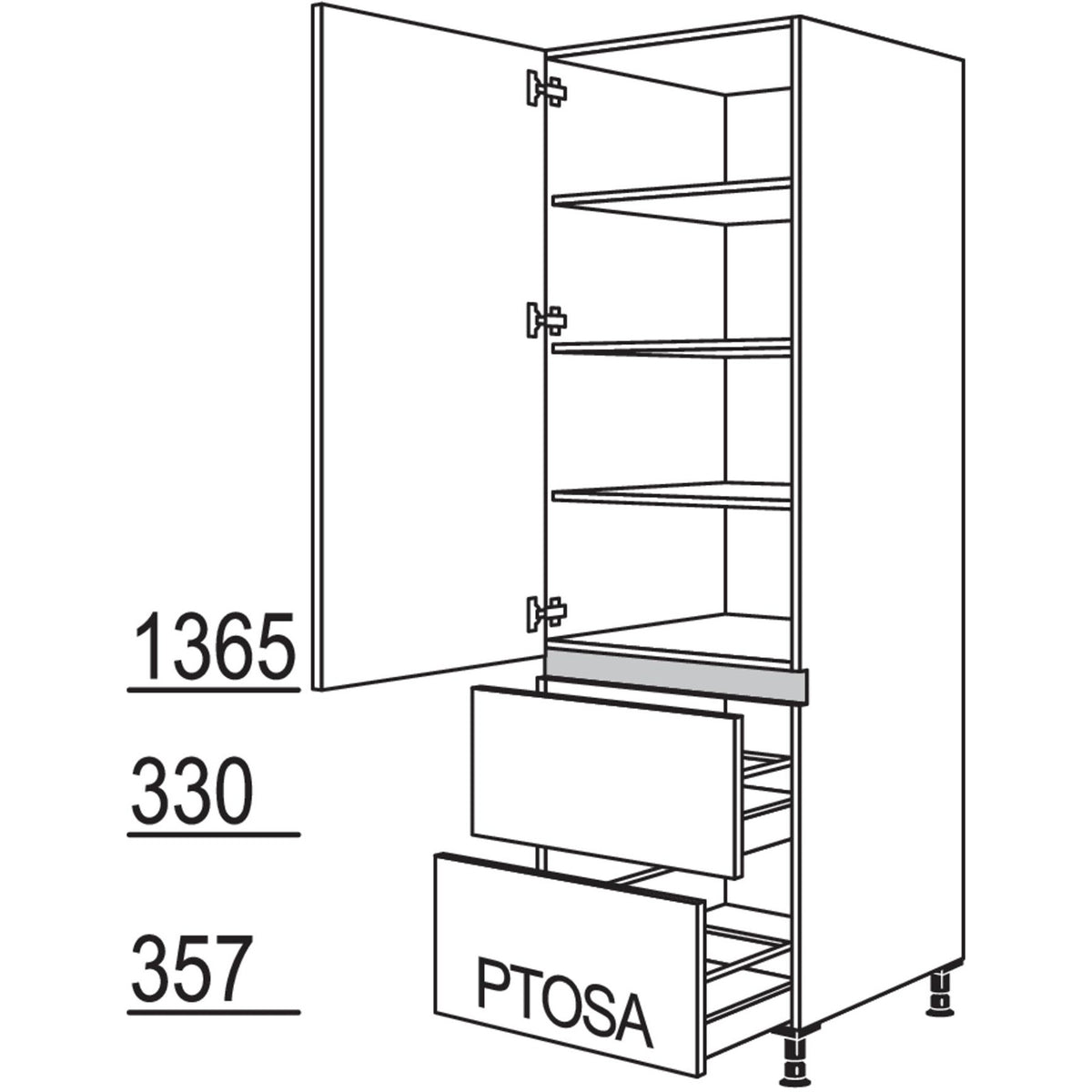 nobilia Geschirr-- Vorratsschrank LH2A50-2 36108