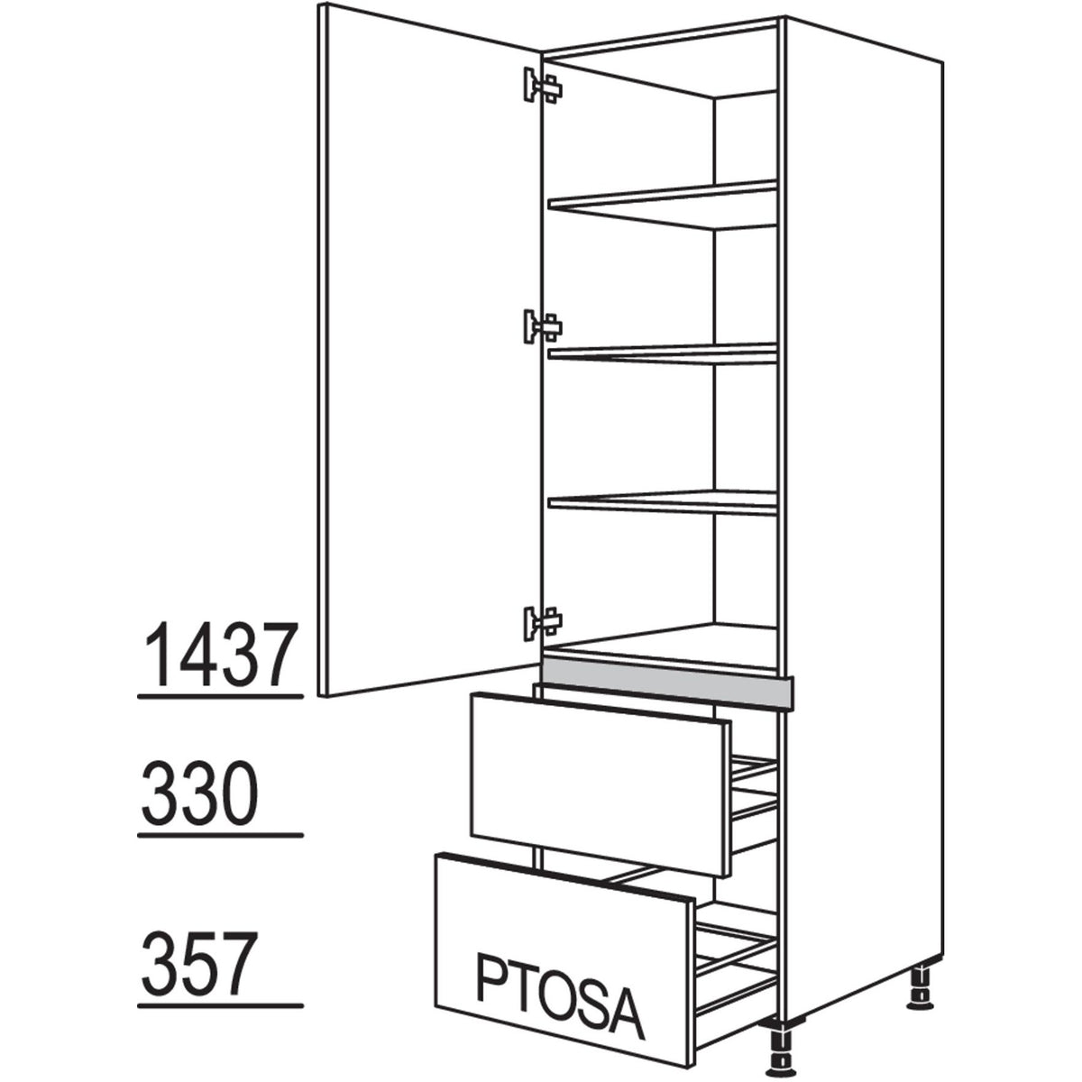 nobilia Geschirr-- Vorratsschrank LH2A40-3 47107