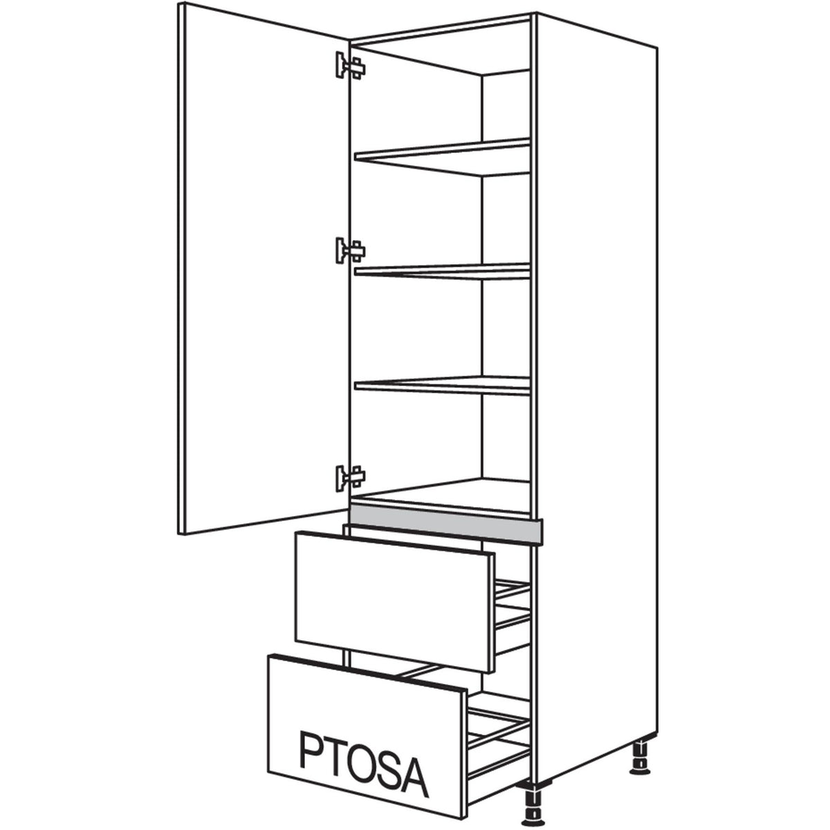nobilia Geschirr-- Vorratsschrank LH2A40-3 47107