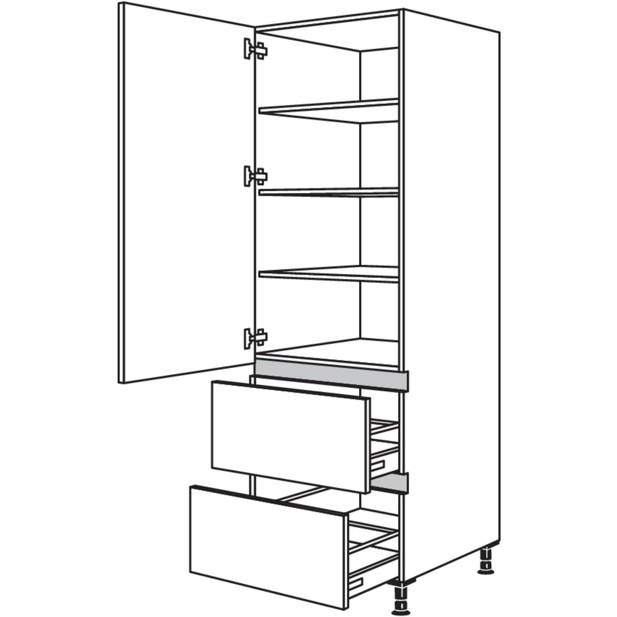 Nobilia Geschirr-- Vorratsschrank NH2A60-1 25129