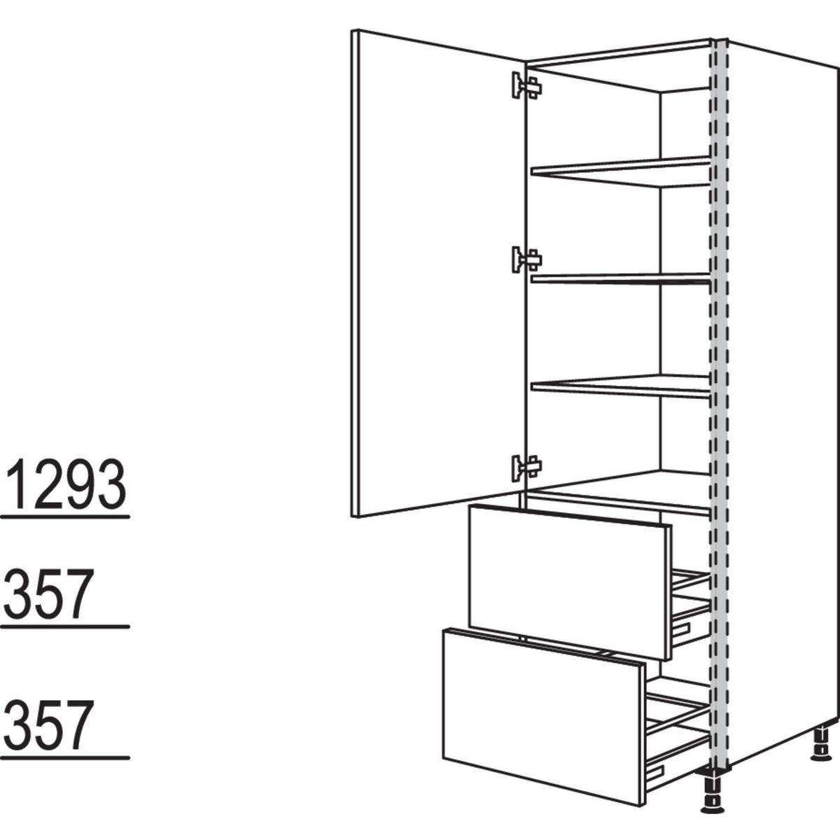 Nobilia Geschirr-- Vorratsschrank NHS2A60-1 21166