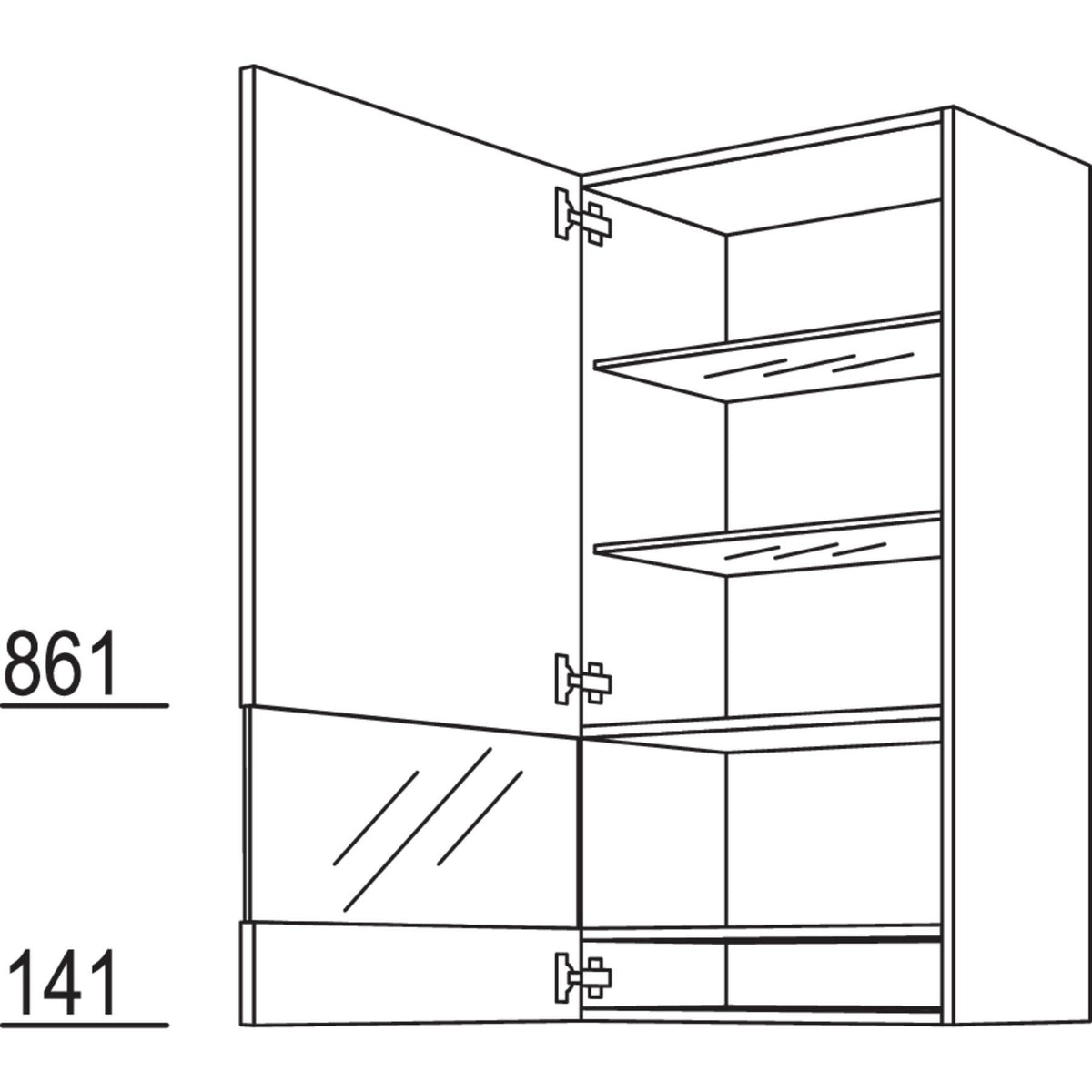 Nobilia Glas-Wandschrank Boulevard WGB60-130 25796